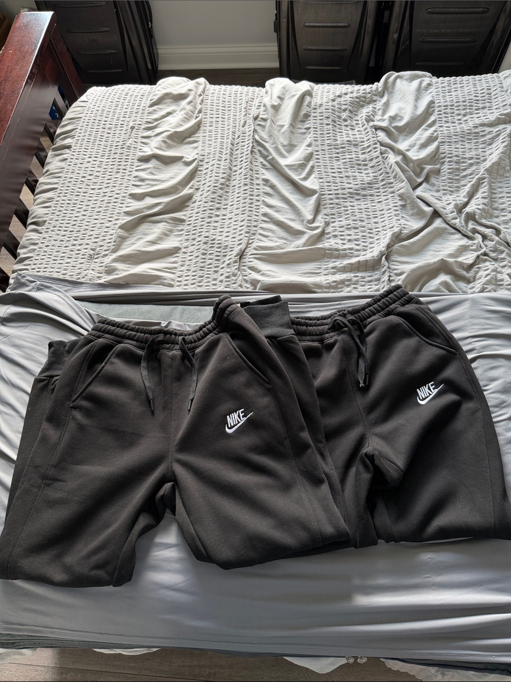 Nike Black Jogger Sweatpants with White Swoosh - see notes below for sizing